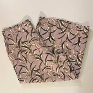 Tahari Tropical Cropped Wide Leg Linen Pants